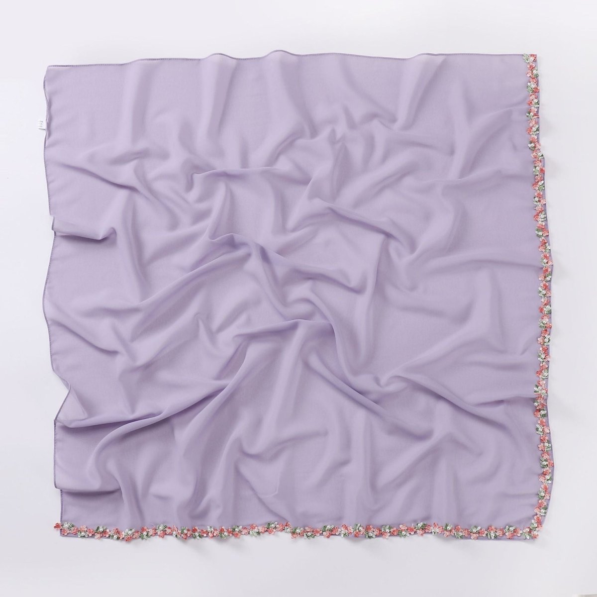 Floral Embellished Chiffon Hijab Scarf (MH221)
