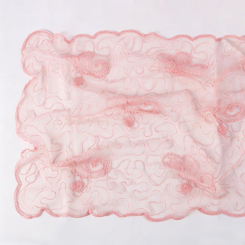 Floral Lace Embroidered Mesh Hijab(MH235)