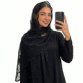 Floral Lace Embroidered Mesh Hijab(MH235)