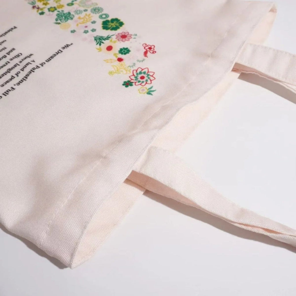 Floral Palestine Tote Bag – Love Forever Blooms (MAC236)