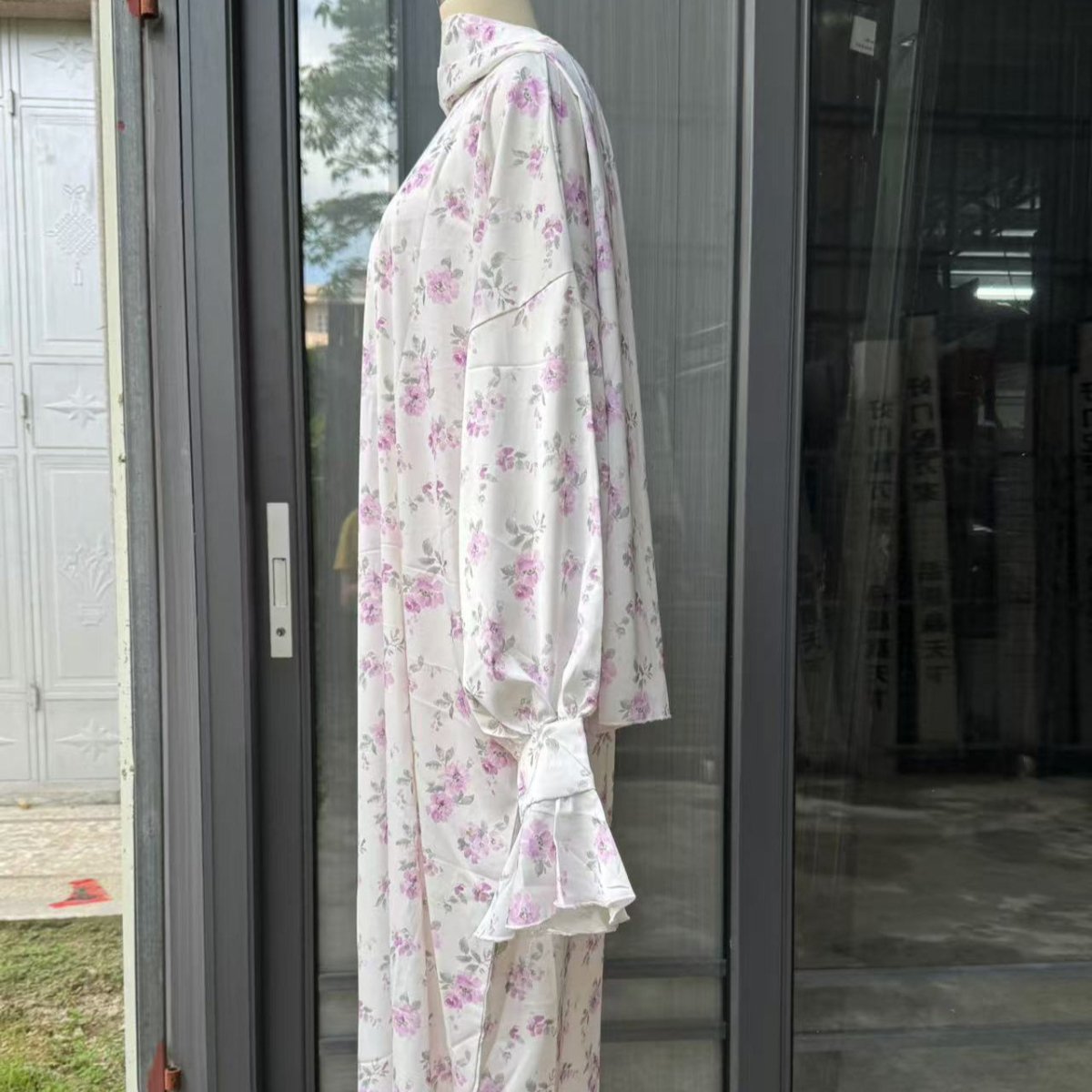 Floral Print Abaya with Matching Hijab (MA413)
