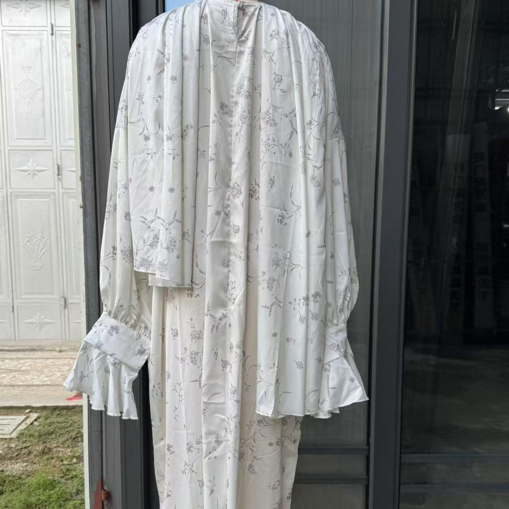 Floral Print Abaya with Matching Hijab (MA413)