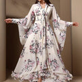 Floral Print Chiffon Kimono Dress(MS371)