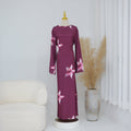 Floral Print Maxi Dress with Cape Sleeves(MS440)
