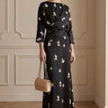 Floral Print Twist-Front Midi Dress(MS463)