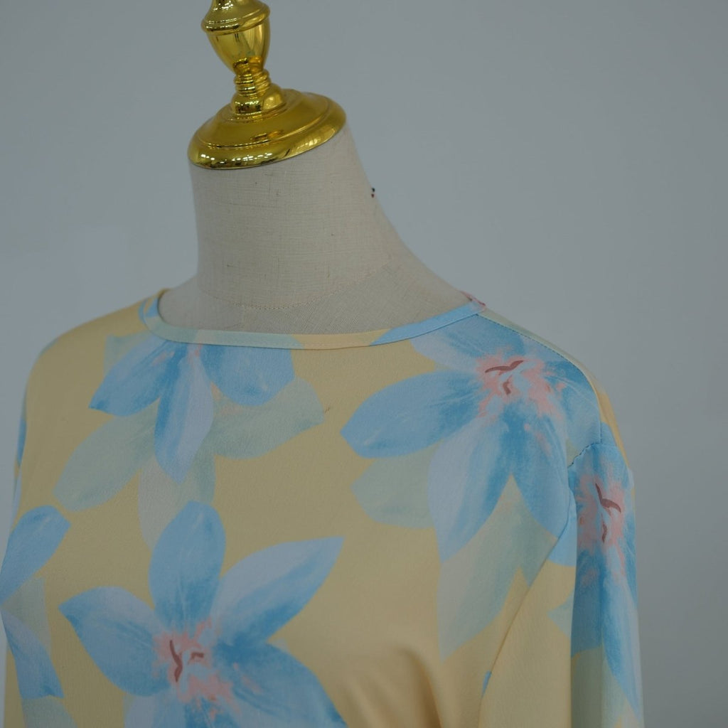 Floral Print Washed Crinkle Maxi Dress(MS437)