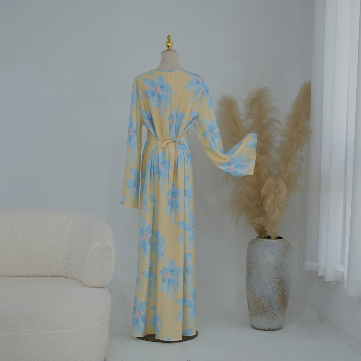 Floral Print Washed Crinkle Maxi Dress(MS437)