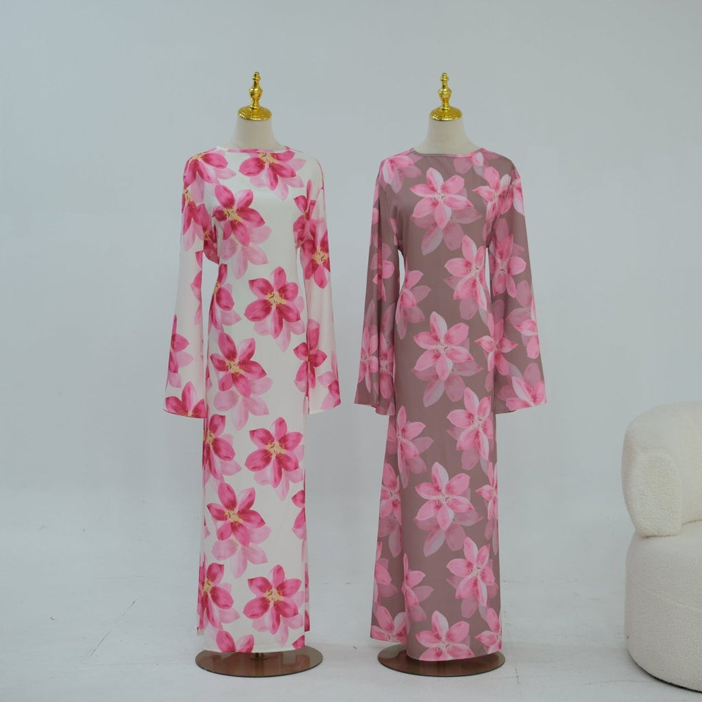Floral Print Washed Crinkle Maxi Dress(MS437)