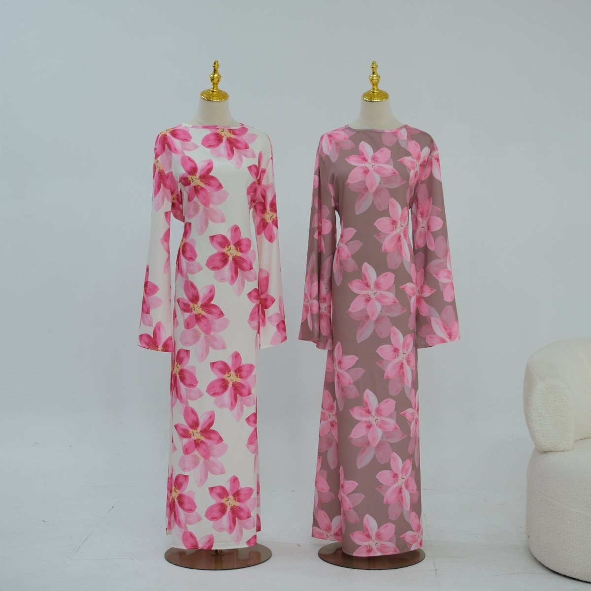 Floral Print Washed Crinkle Maxi Dress(MS437)