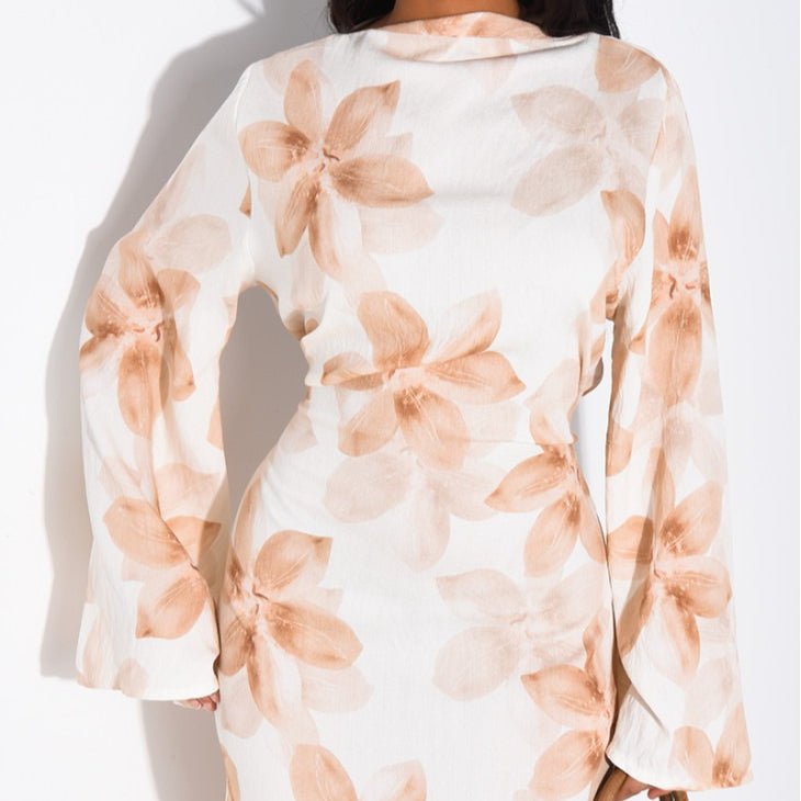 Floral Print Washed Crinkle Maxi Dress(MS437)