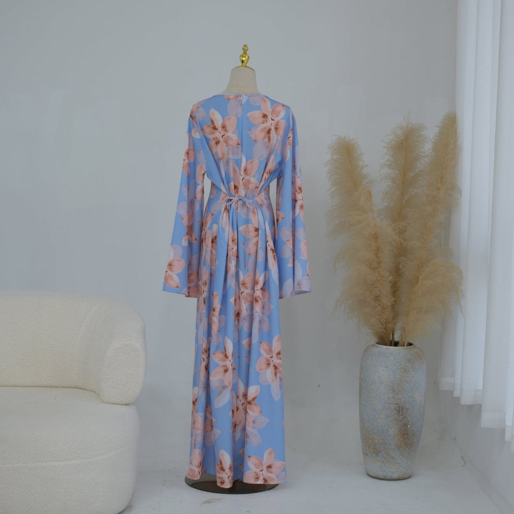 Floral Print Washed Crinkle Maxi Dress(MS437)