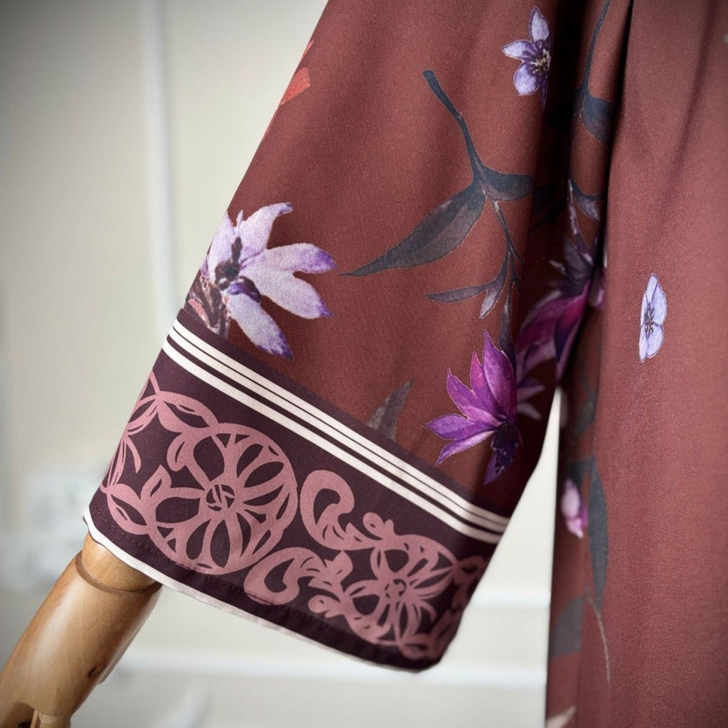 Floral Printed Abaya Set with Hijab (MOA267)