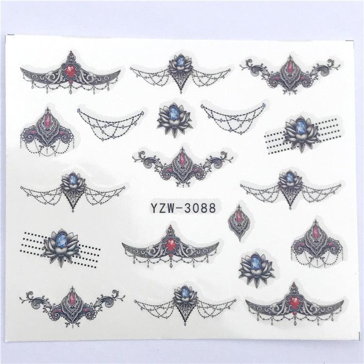Fox Wolf Animal 3D Embossed Nail Sticker Flower Adhesive Manicure Slider Nail Art Tips Decorations Decals Manicure Design Golden Firework Star Accessories Heart Nail Art Stickers Glitter Decals Love Nail Sequins Laser Heart Nail