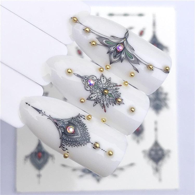 Fox Wolf Animal 3D Embossed Nail Sticker Flower Adhesive Manicure Slider Nail Art Tips Decorations Decals Manicure Design Golden Firework Star Accessories Heart Nail Art Stickers Glitter Decals Love Nail Sequins Laser Heart Nail