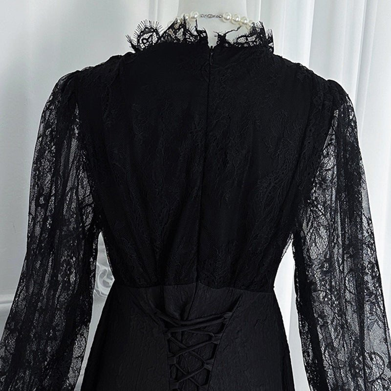 French Lace V-Neck Maxi Dress(MS361)