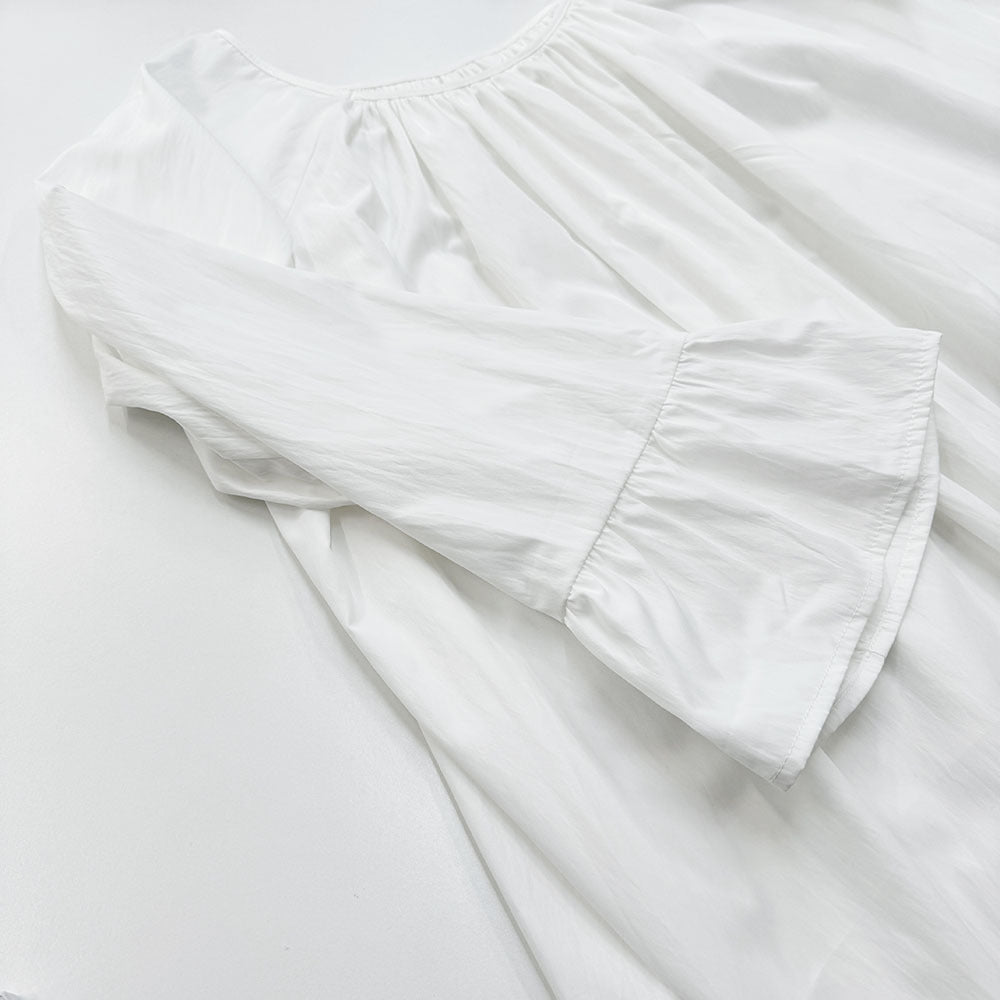 French Loungewear Maxi Dress with Ruffle Cuffs(MA397)