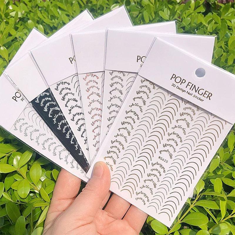 French Rose Gold Striping Tape Nail Design Stripe Lines Geometry 3D Sticker for Nails Gel Polish Sticker Decals for Manicuring Decorations Manicure Stickers Decals Silver Strip Line Nail Decal Self-Adhesive 3D Wave Decal Decoration Metallic Curve Design