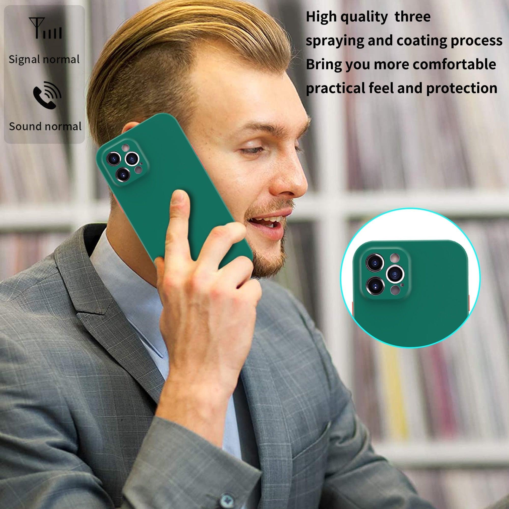 Full Cover Protective Phone Case For iPhone 12 Mini 11 Pro XS Max X XR 6 7 8 Plus Soft Silicone Shockproof Cover Full Body  Anti-Shock Protection Drop Protection Silicone iphone Cover