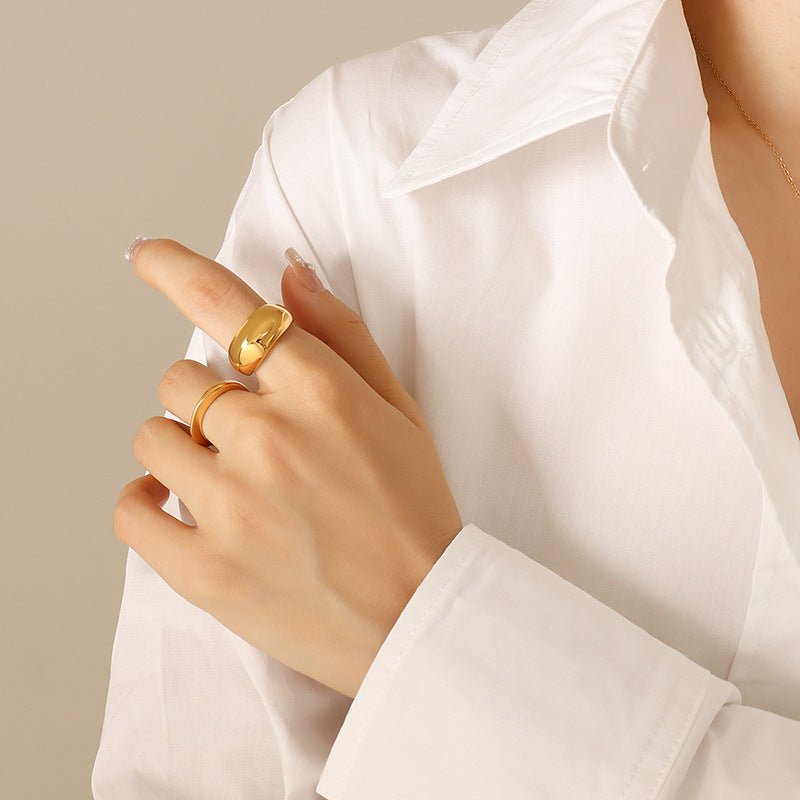 Geometric Brilliance Ring Minimalist High-Shine Bands for Stacking & Styling (MAC272)