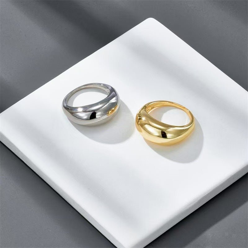 Geometric Brilliance Ring Minimalist High-Shine Bands for Stacking & Styling (MAC272)
