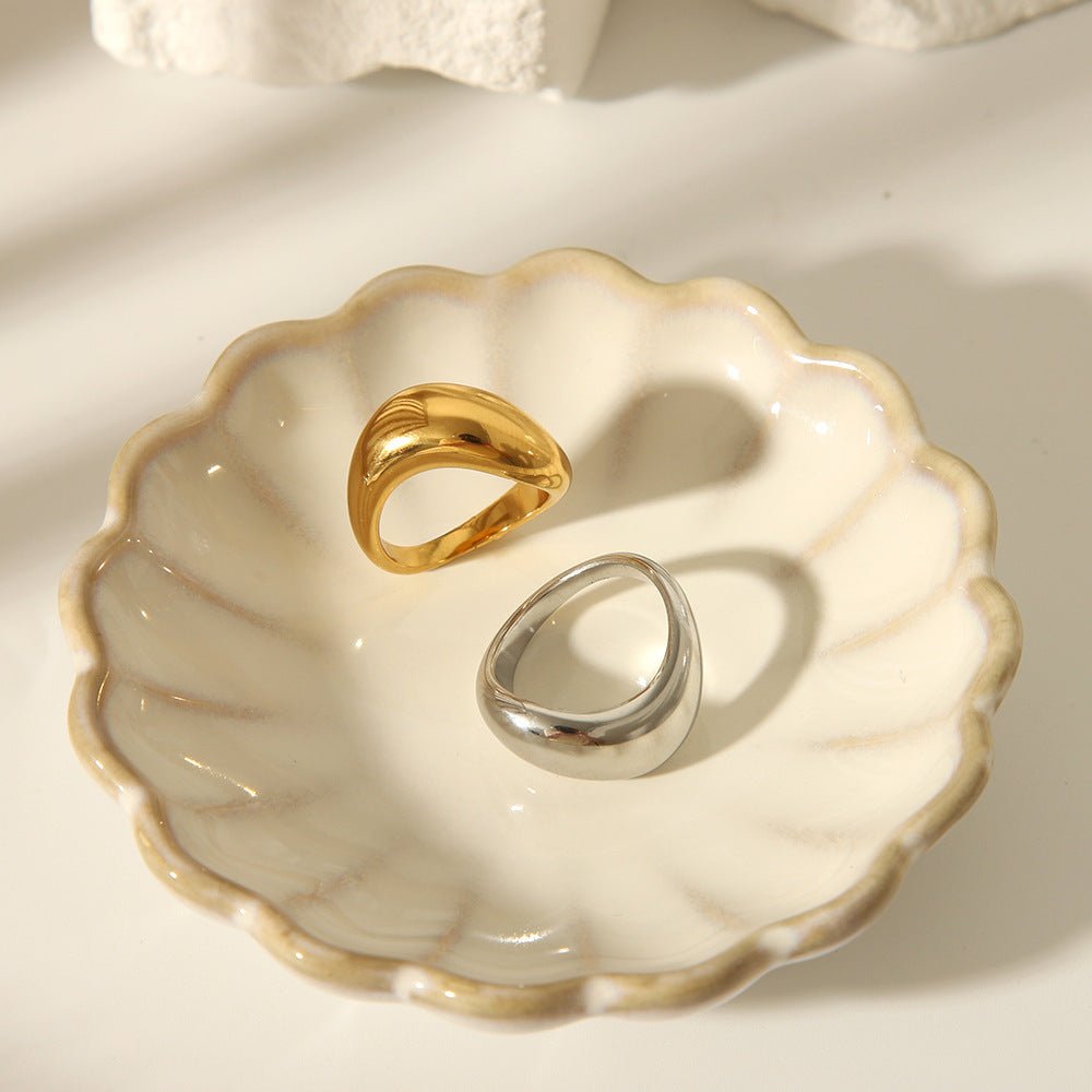 Geometric Brilliance Ring Minimalist High-Shine Bands for Stacking & Styling (MAC272)
