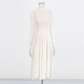 Geometric Lace Mock Neck Maxi Dress (MS397)