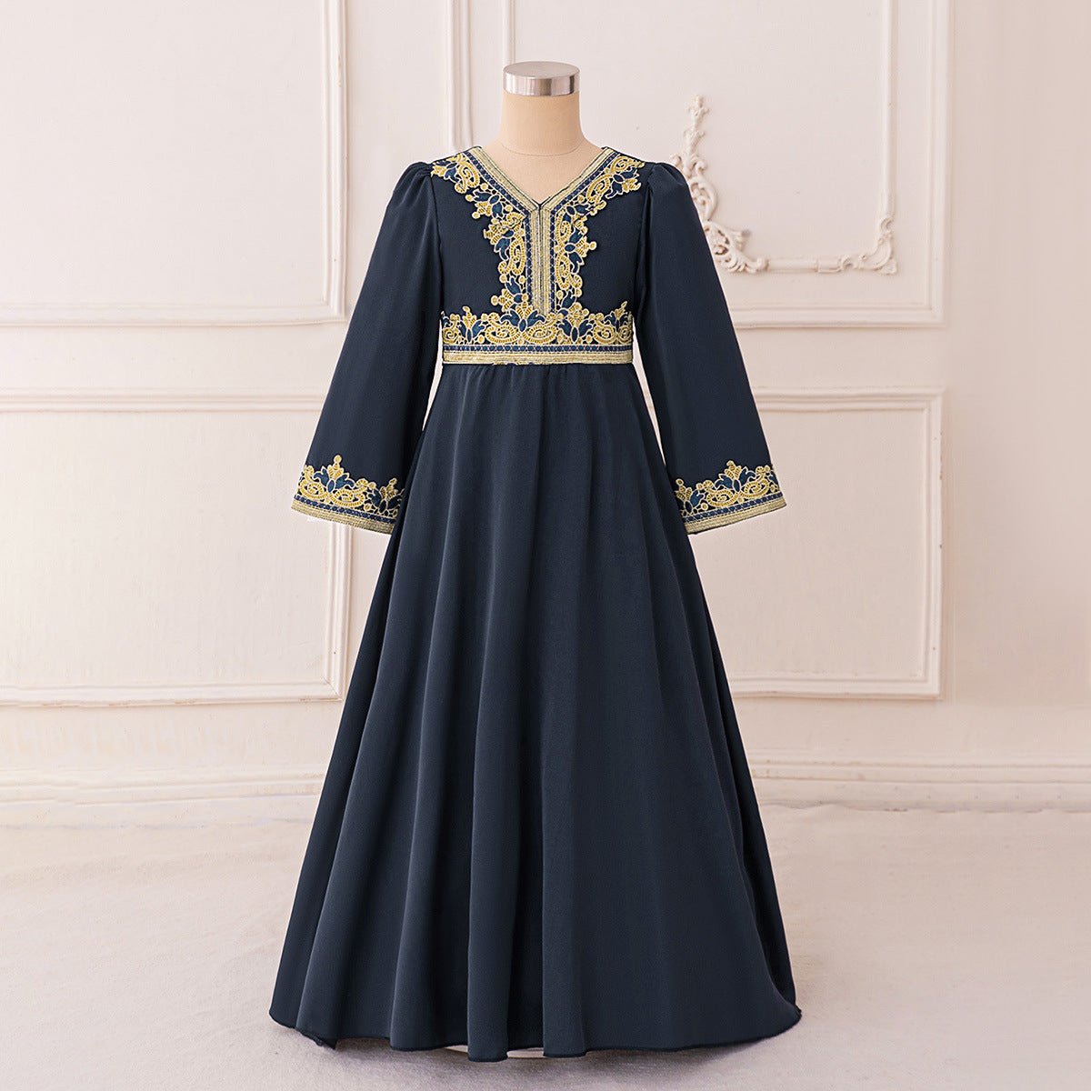 Girls Embroidered Kaftan Dress(MKG020)