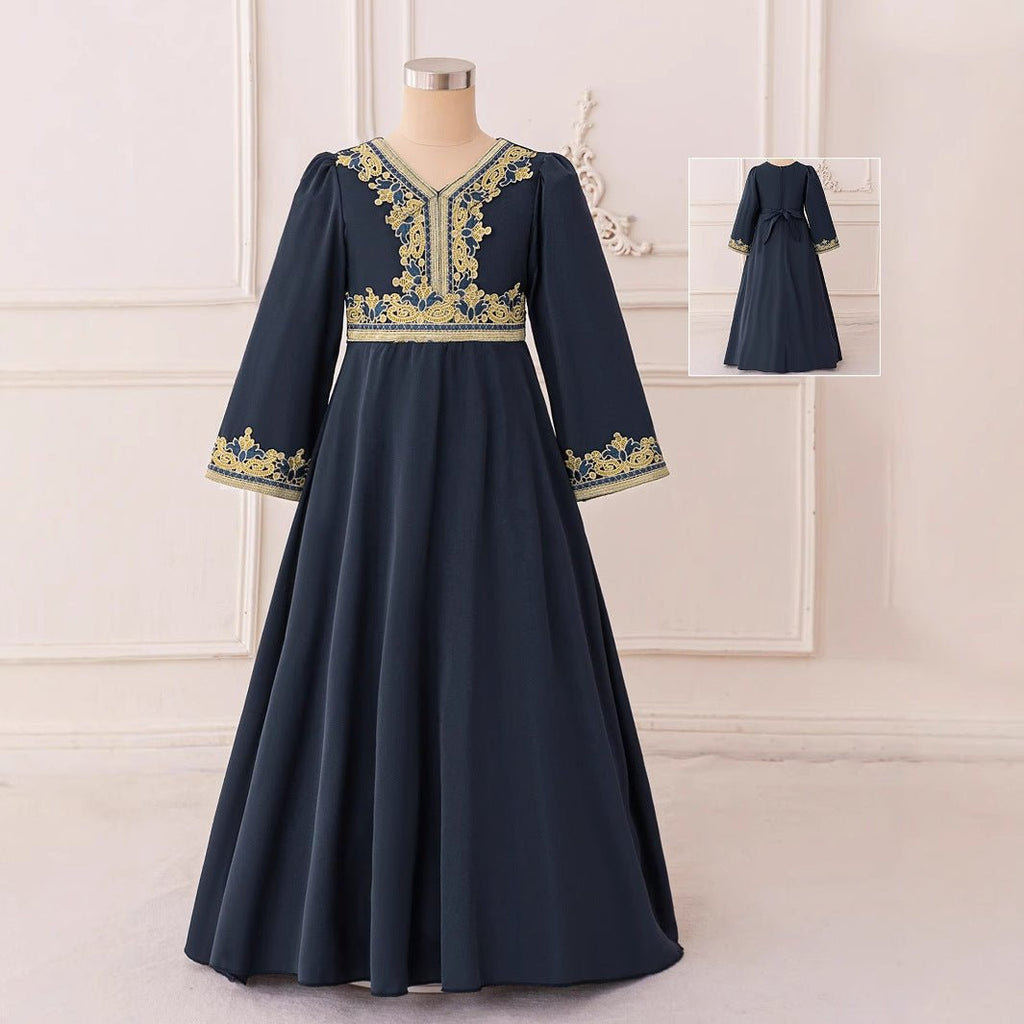Girls Embroidered Kaftan Dress(MKG020)