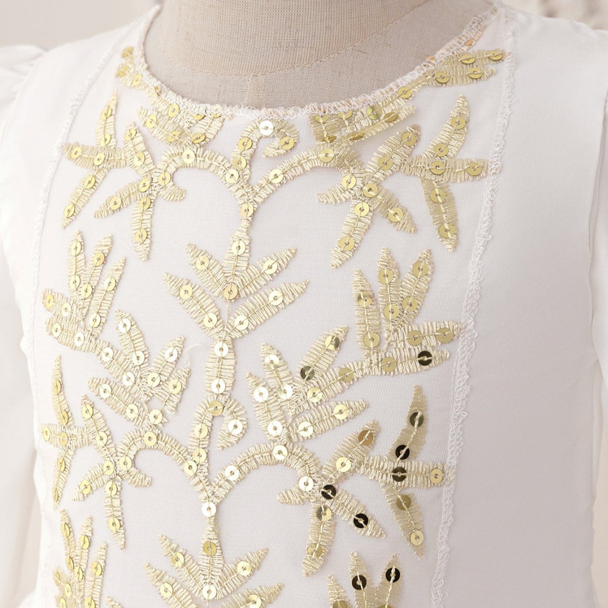 Girls Embroidered Princess Dress with Tulle Overlay(MKG022)