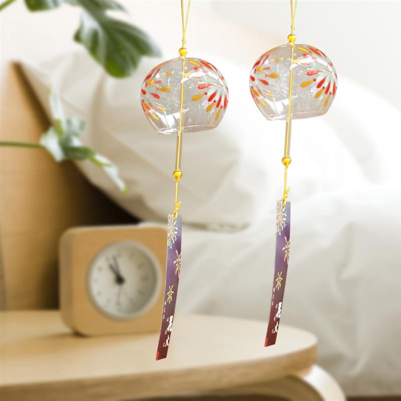 Glass Wind Chimes Japanese-Style Wind Chime Simple And Beautiful Label Pendnat Wind Bells Japanese Glass Wind Chime Handmade Pendants For Birthday Gift and Home Decors