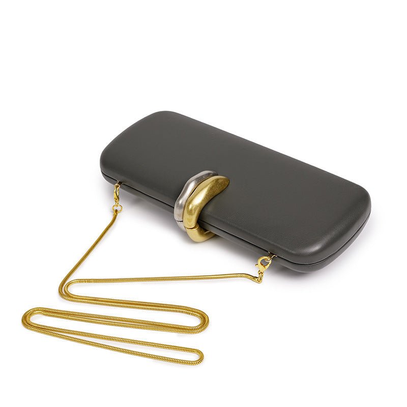 Gold & Silver Accent Structured Clutch Bag(MAC429)