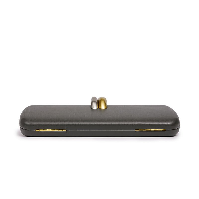 Gold & Silver Accent Structured Clutch Bag(MAC429)