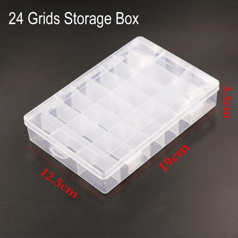 Grids Plastic Organizer Box Craft Organizer Storage with Adjustable Dividers Bead Box Fishing Tackles Box Jewelry Box Plastic Craft Storage Box Thick Hard Plastic Hobby Craft Storage Box