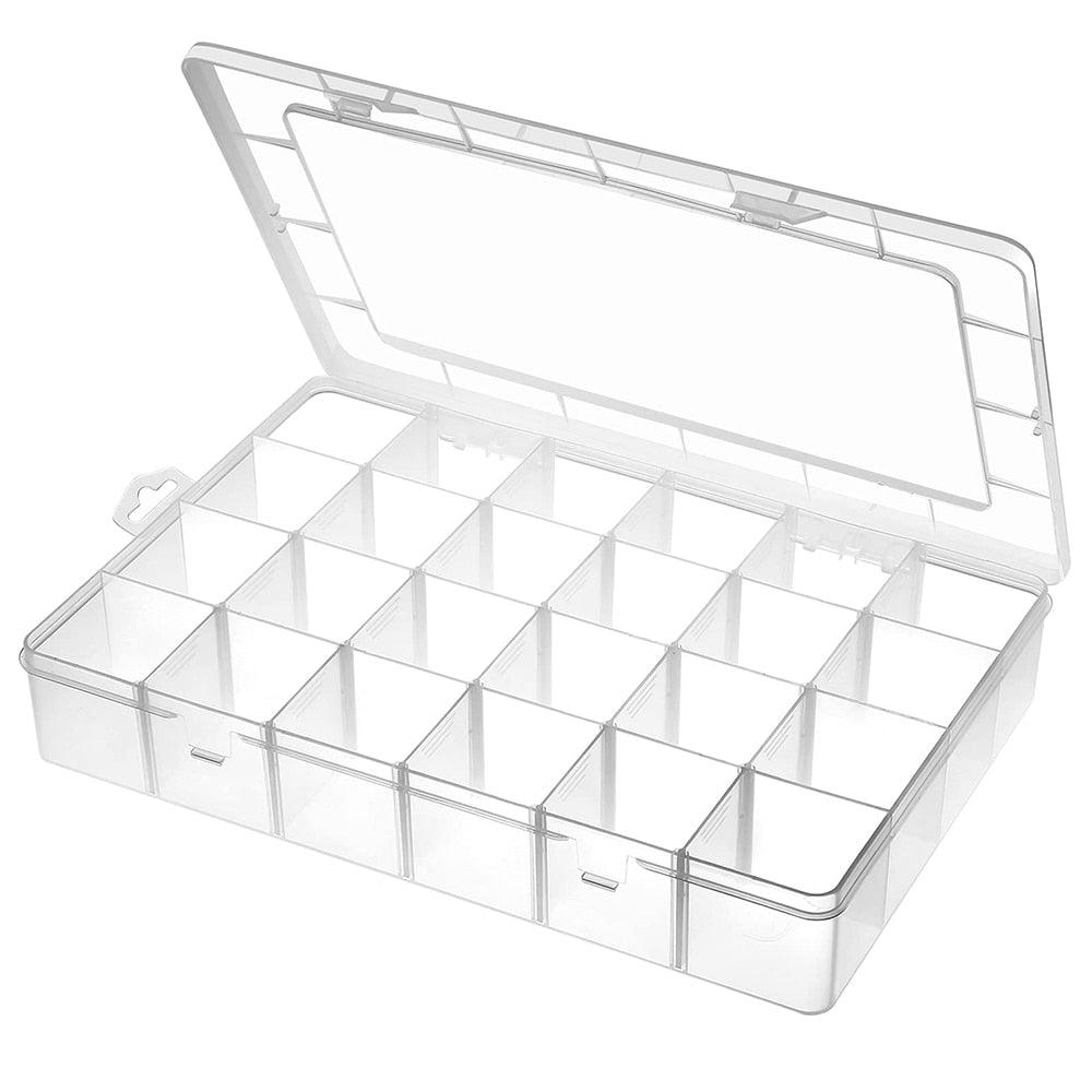 Grids Plastic Organizer Box Craft Organizer Storage with Adjustable Dividers Bead Box Fishing Tackles Box Jewelry Box Plastic Craft Storage Box Thick Hard Plastic Hobby Craft Storage Box