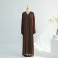 Hand-Beaded Linen Open Abaya(MOA320)