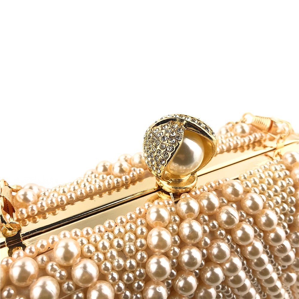 Hand-Beaded Pearl Evening Elegance Handbag (MAC286)