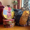 Hand Embroidered Floor Pouf
