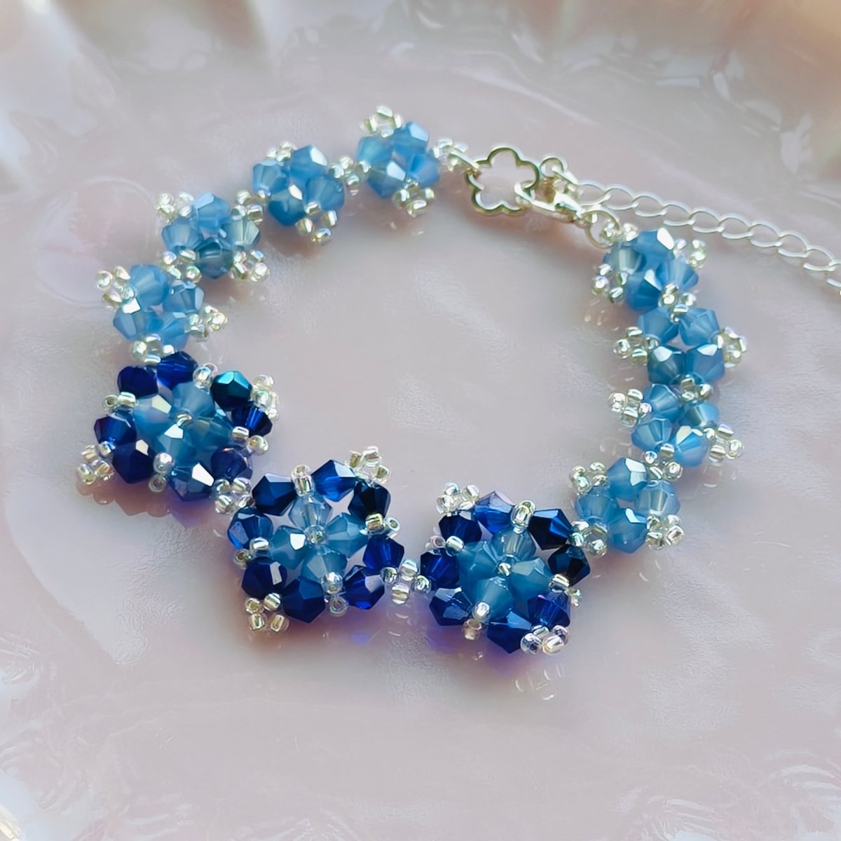 Handcrafted Crystal Floral Bracelet | Sparkling Statement Jewelry | Elegant Art-Inspired Accessory for Women (MAC348)