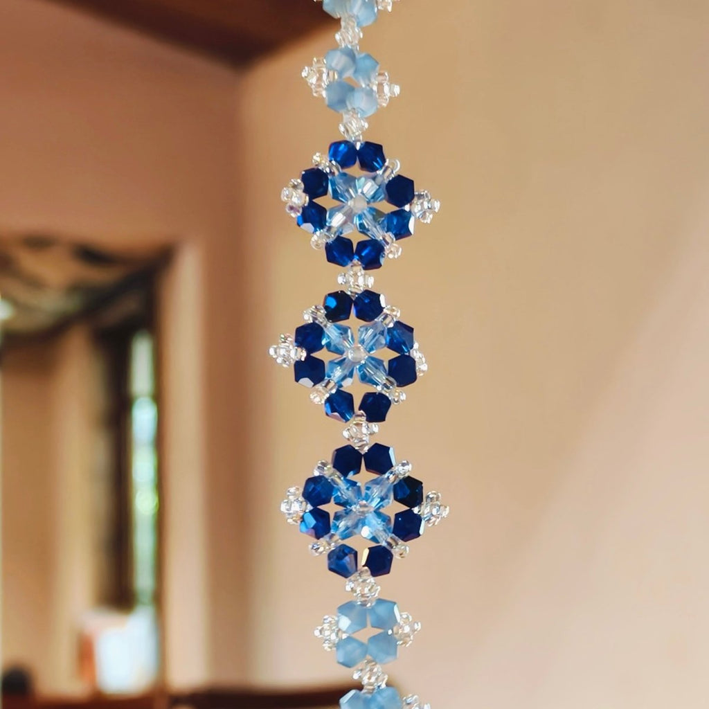 Handcrafted Crystal Floral Bracelet | Sparkling Statement Jewelry | Elegant Art-Inspired Accessory for Women (MAC348)