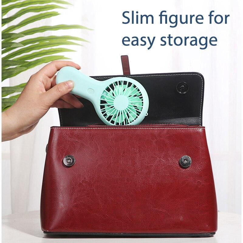 Handheld Small Fan Cooler Portable Small USB Charging Fan Mini Silent Charging Desk Dormitory Office Student Gifts Long Endurance Rechargeable Personal Fan for Kids Girls Women Men Home Office Indoor Outdoor Travel