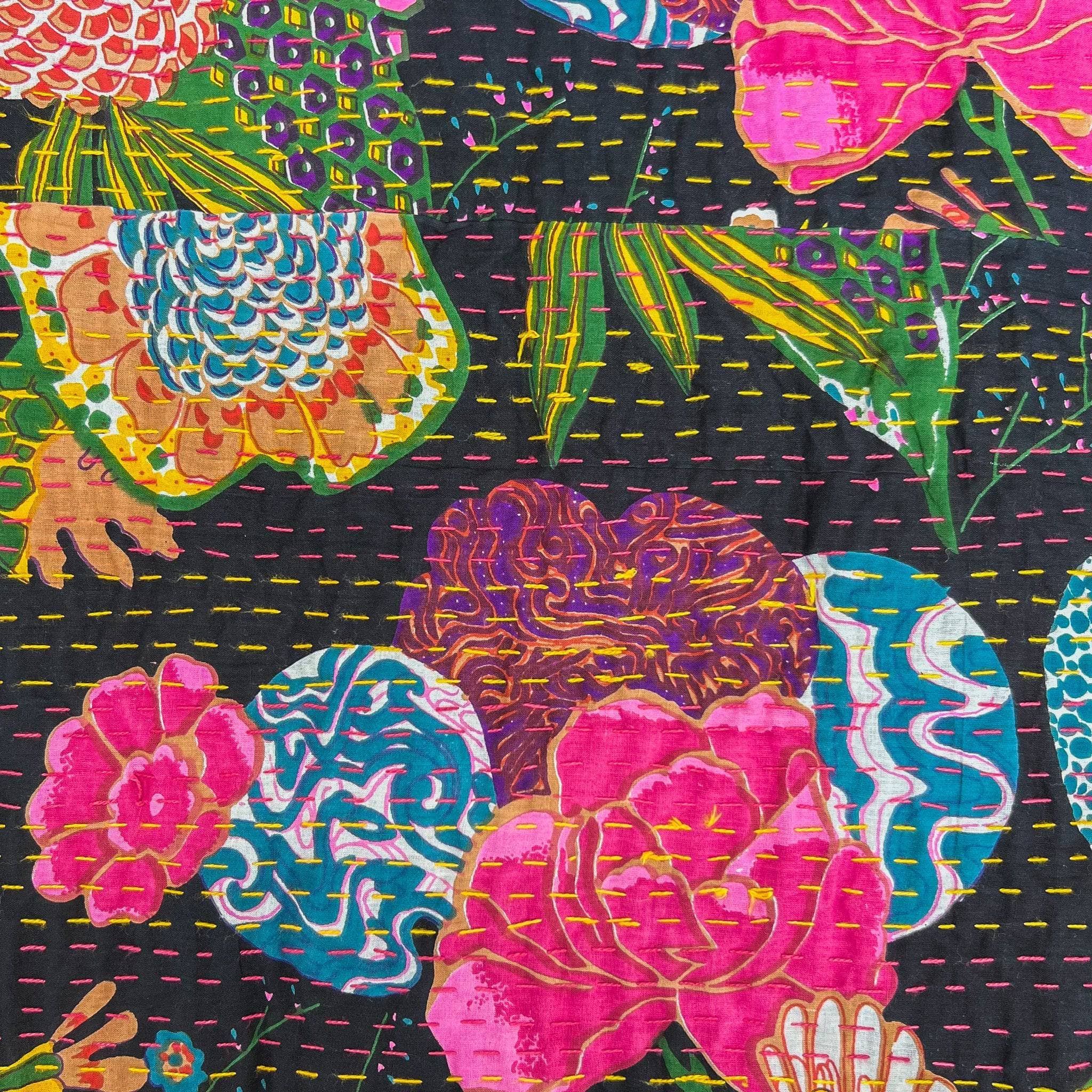 Handmade Kantha Quilt Blanket