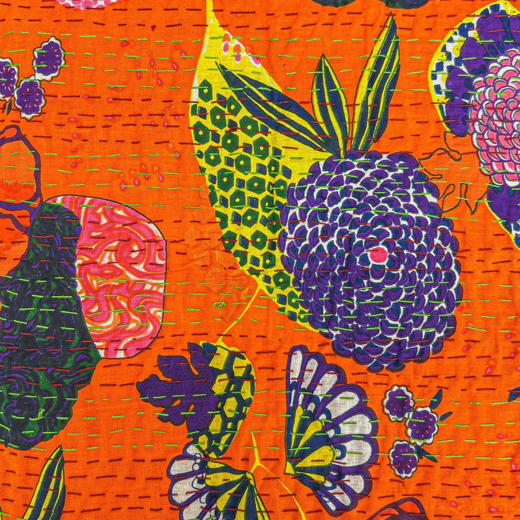 Handmade Kantha Quilt Blanket