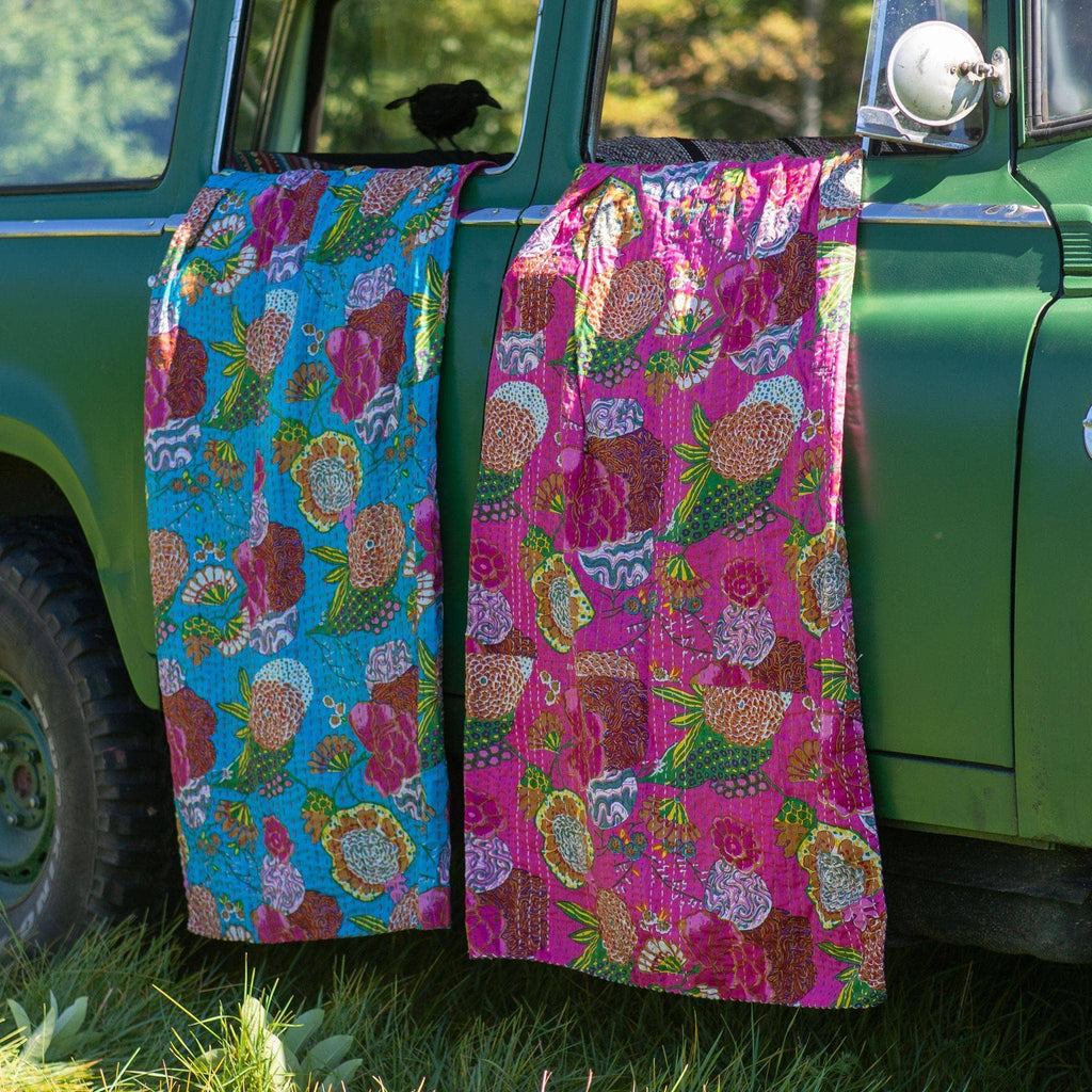 Handmade Kantha Quilt Blanket
