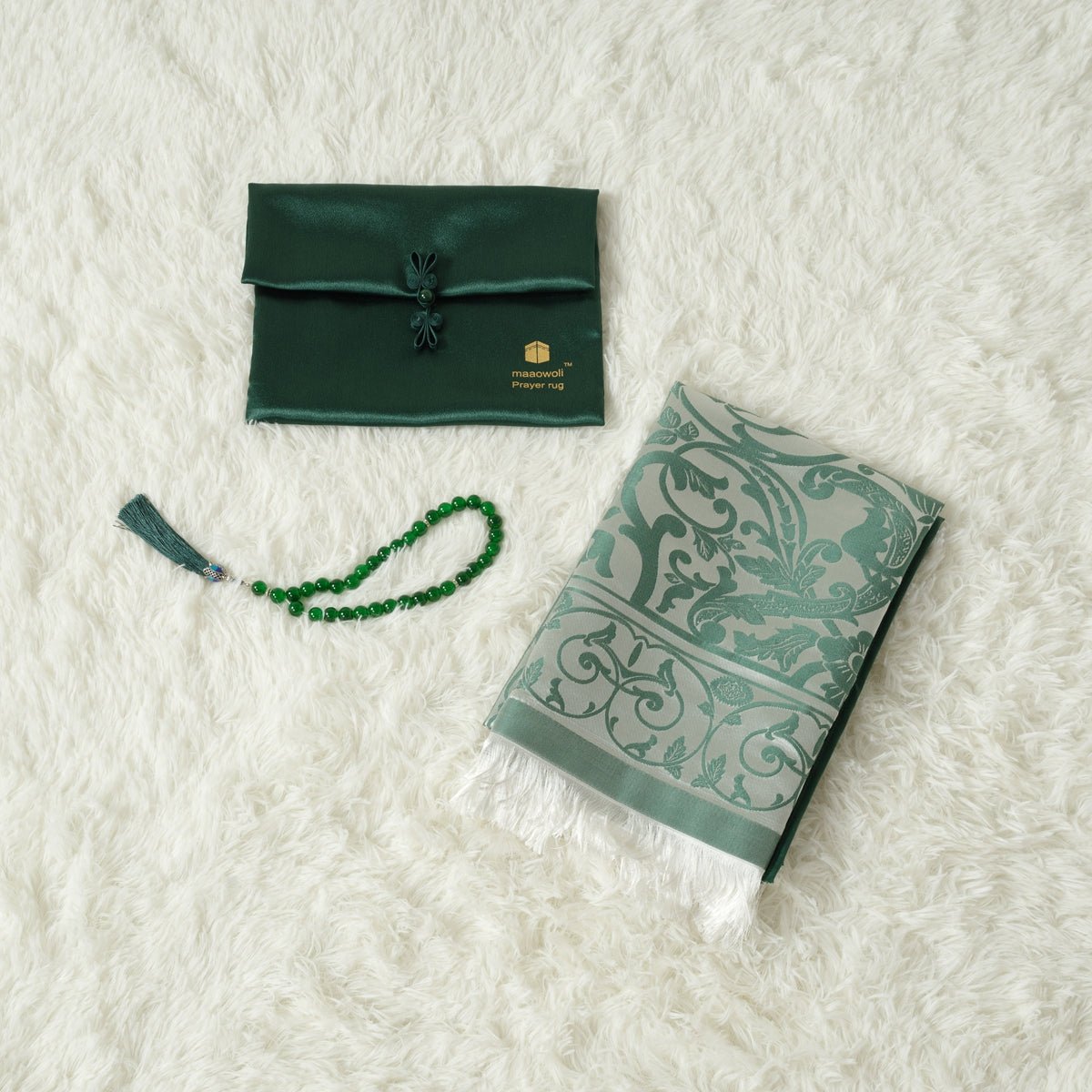 Haute Eco-Friendly New Prayer Mat and Tasbeeh Set(MR068)