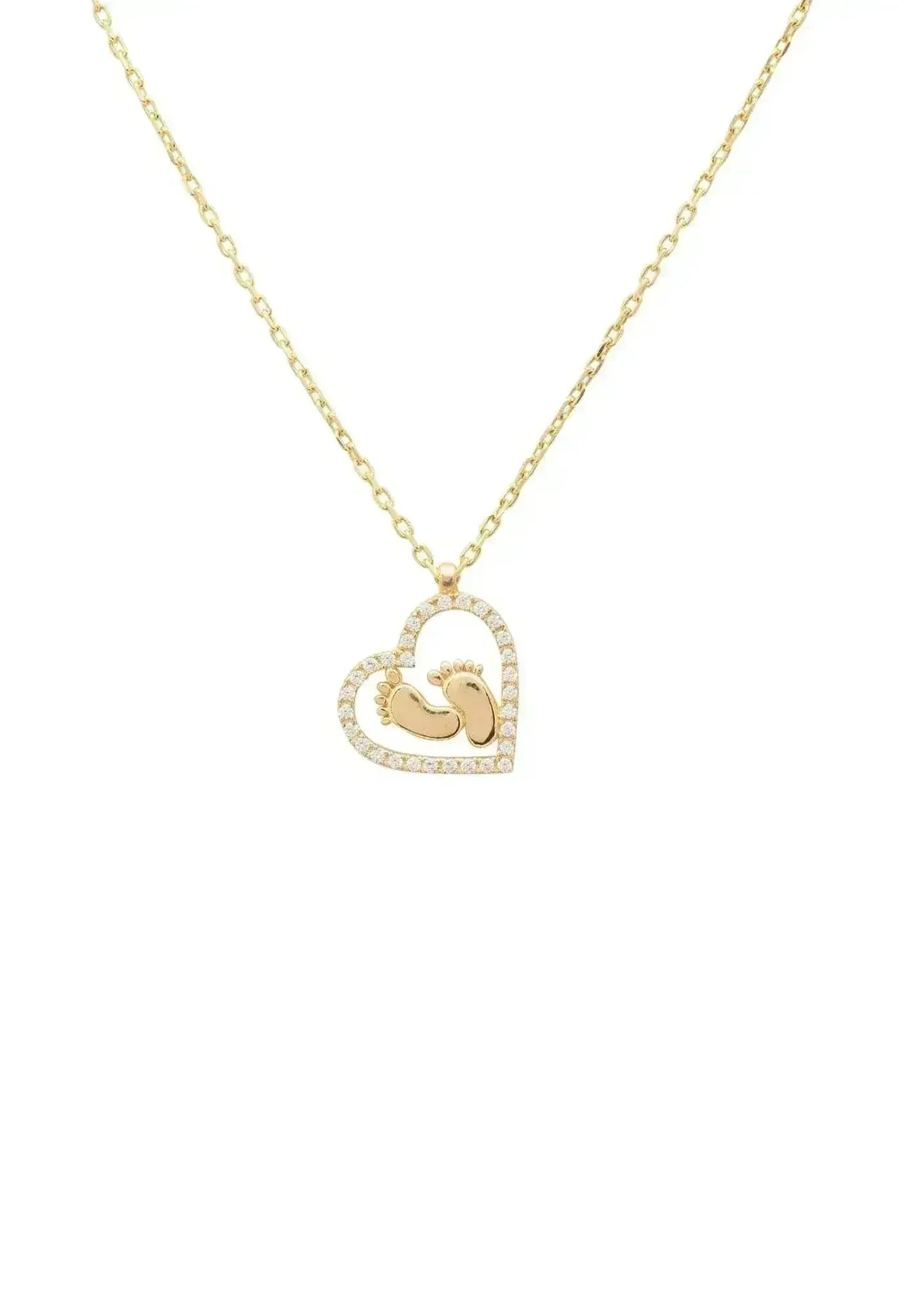 Heart Mum Pendant Necklace – 22K Gold-Dipped Sterling Silver Gift - Femstylo