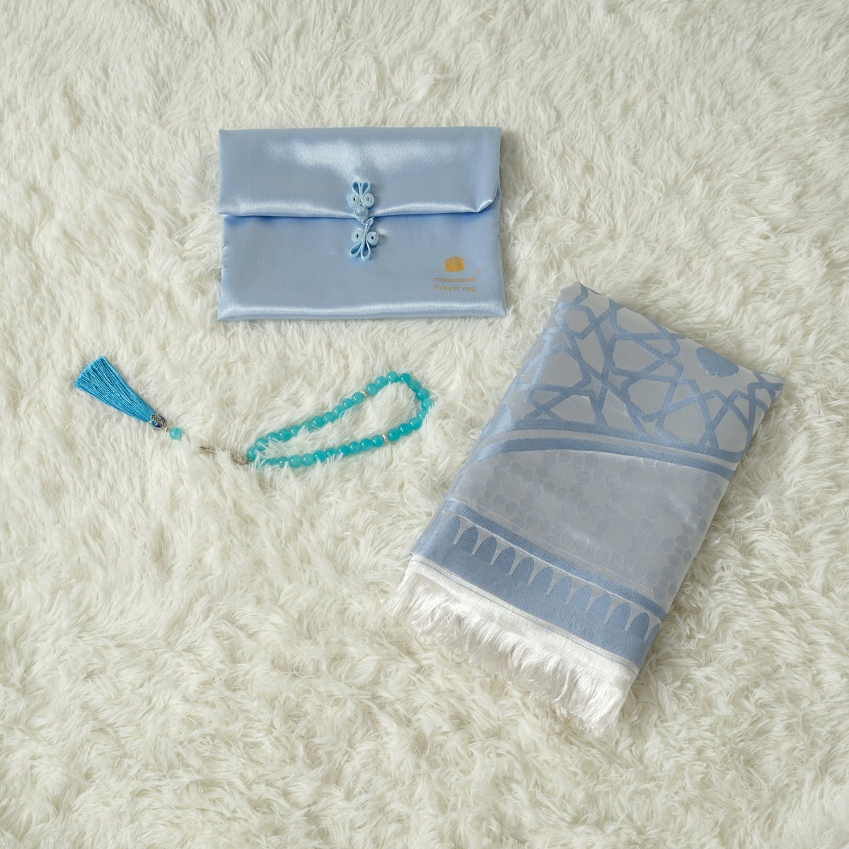 High-End Eco-Friendly New Luxury Prayer Mat and Tasbeeh Set(MR067)
