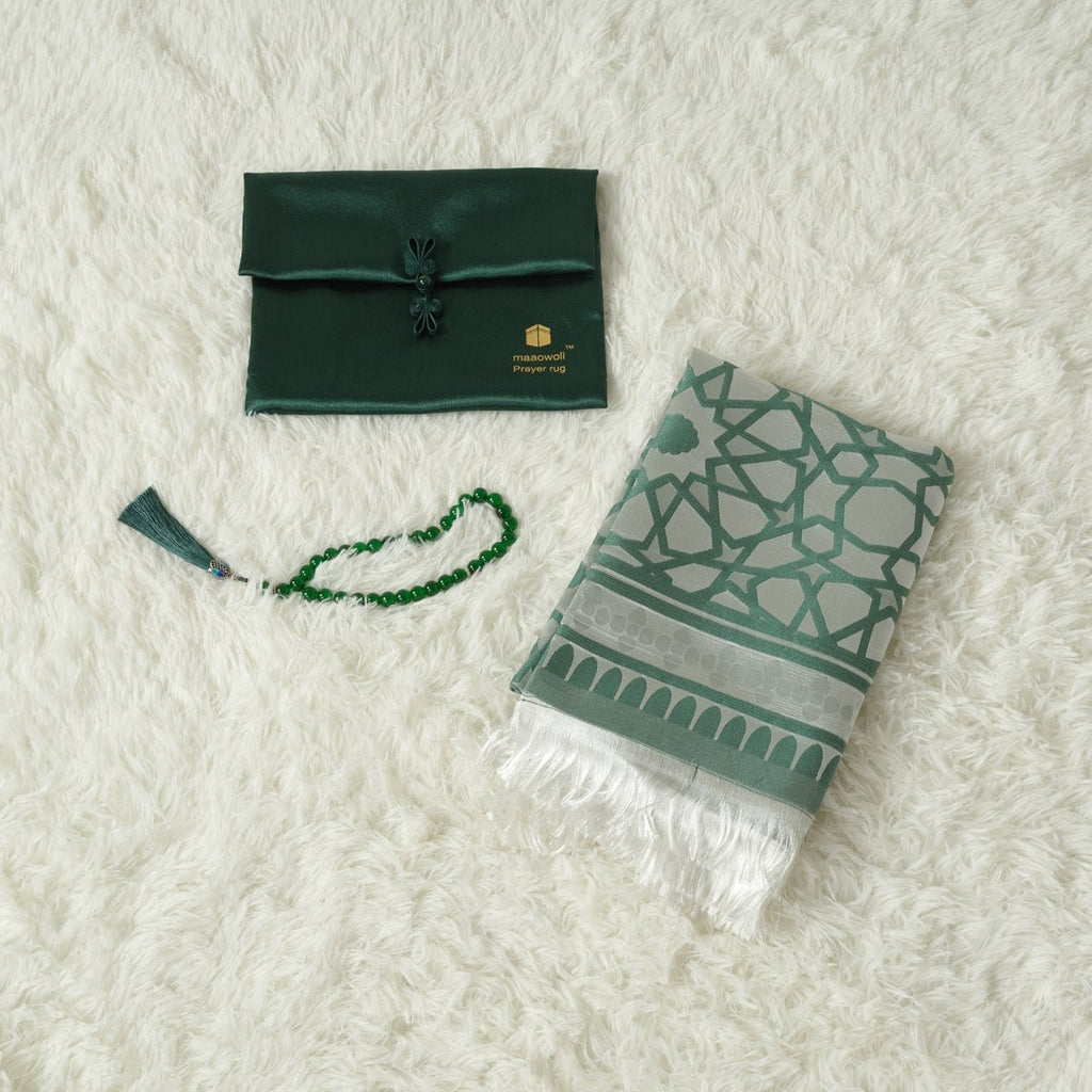 High-End Eco-Friendly New Luxury Prayer Mat and Tasbeeh Set(MR067)