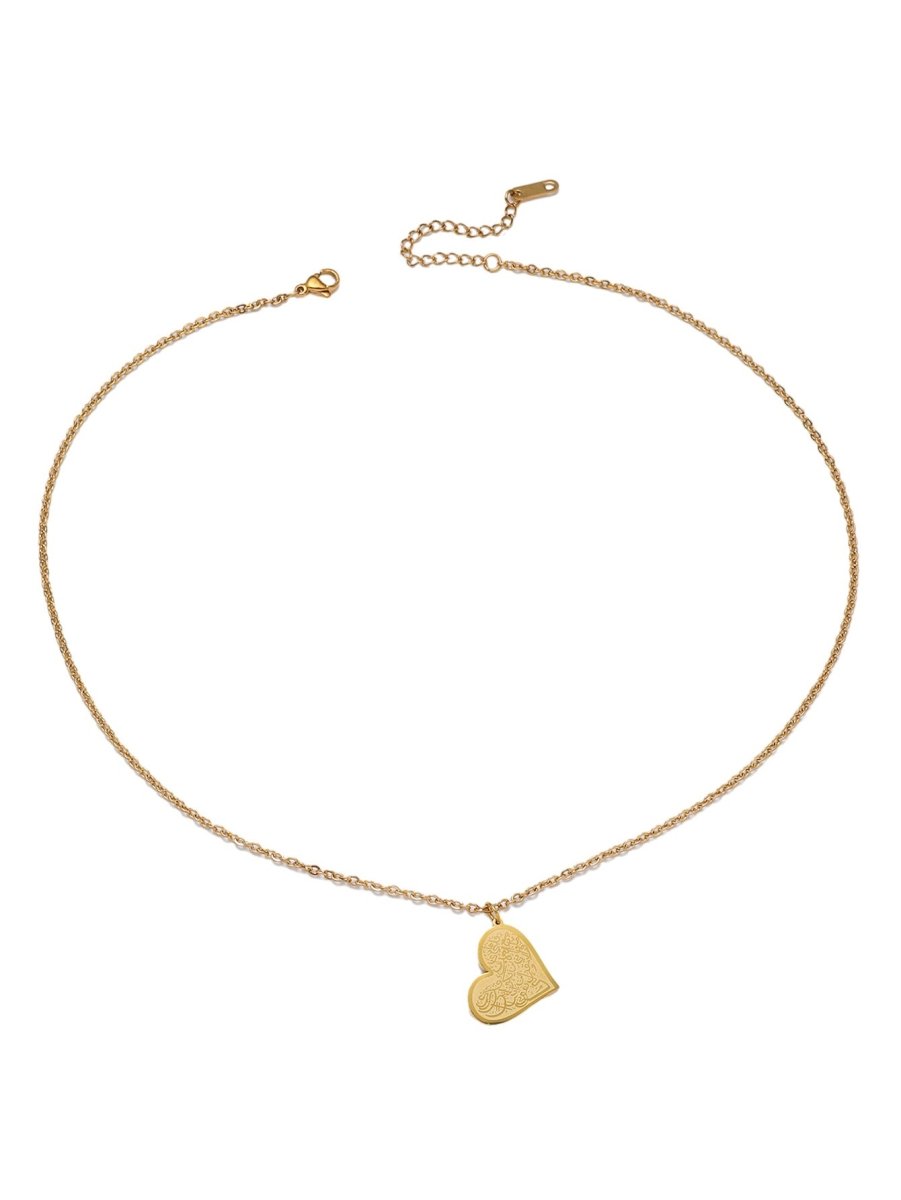 High-End Engraved Love Titanium Steel Necklace (MAC232)（WITH GIFT BOX）