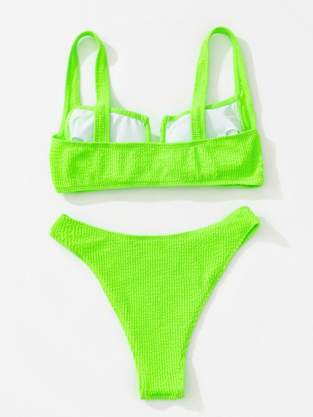 High Waist Bikinis Women Swimsuit Women High Waist Bikini Set Sports Bright Color Swimsuit Scoop Neck Cute Bathing Suit Swimwear Female Push Up Bikini Set Bathing Suit For Women