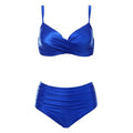 High Waist Bikinis Women Swimwear Summer Solid Color High-Grade Fabric Bikini Set Women's High Waist Swimsuit 2 Piece Bathing Suits Bikini Plus Size Swimwear Bathing Suit
